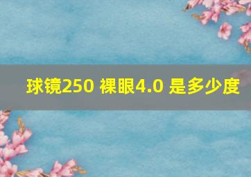 球镜250 裸眼4.0 是多少度